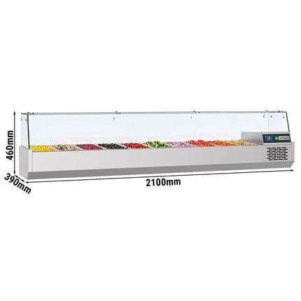 GGM Gastro Countertop Prep Well / Refrigerated Topping Unit PREMIUM - 2100x390mm - 10x GN 1/3