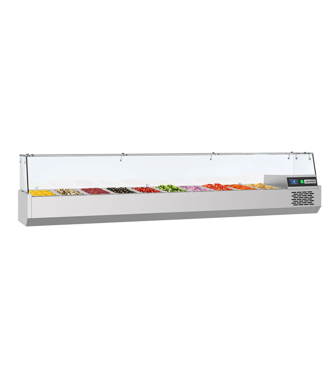 GGM Gastro Countertop Prep Well / Refrigerated Topping Unit PREMIUM - 2150x460mm - 10x GN 1/3