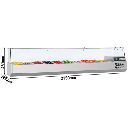 GGM Gastro Countertop Prep Well / Refrigerated Topping Unit PREMIUM - 2150x460mm - 10x GN 1/3