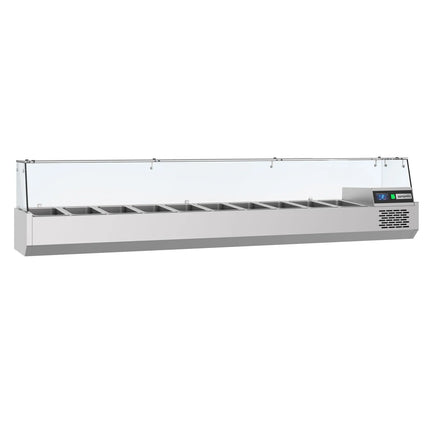 GGM Gastro Countertop Prep Well / Refrigerated Topping Unit PREMIUM - 2150x460mm - 10x GN 1/3