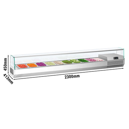 GGM Gastro Countertop Prep Well / Refrigerated Topping Unit PREMIUM PLUS - 2300x413mm - 10x GN 1/3