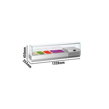 GGM Gastro Countertop Prep Well / Refrigerated Topping Unit PREMIUM PLUS - 1328x450mm - 5x GN 1/4