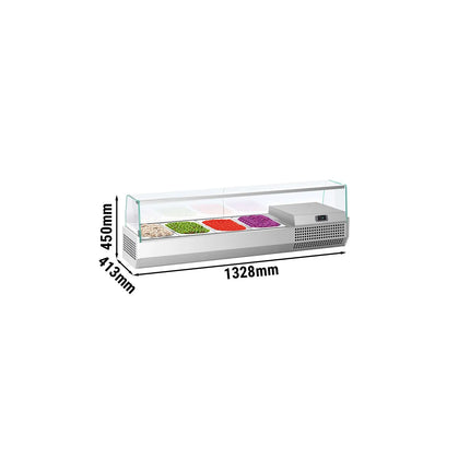 GGM Gastro Countertop Prep Well / Refrigerated Topping Unit PREMIUM PLUS - 1328x413mm - 4x GN 1/3