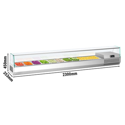 GGM Gastro Countertop Prep Well / Refrigerated Topping Unit PREMIUM PLUS - 2300x353mm - 11x GN 1/4