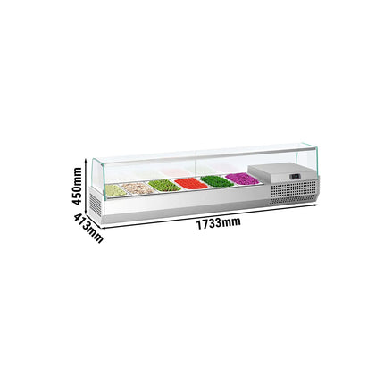 GGM Gastro Countertop Prep Well / Refrigerated Topping Unit PREMIUM PLUS - 1733x413mm - 6x GN 1/3