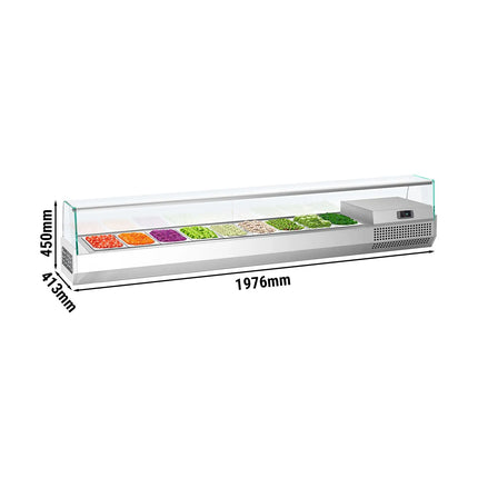 GGM Gastro Countertop Prep Well / Refrigerated Topping Unit PREMIUM PLUS - 1976x353mm - 9x GN 1/4