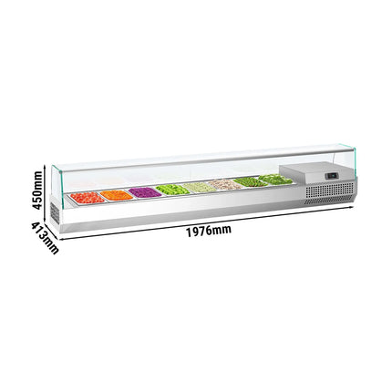 GGM Gastro Countertop Prep Well / Refrigerated Topping Unit PREMIUM PLUS - 1976x413mm - 8x GN 1/3