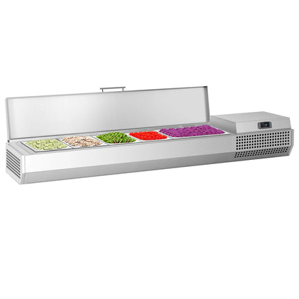 GGM Gastro Countertop Prep Well / Refrigerated Topping Unit PREMIUM PLUS - 1493x353mm - 6x GN 1/4
