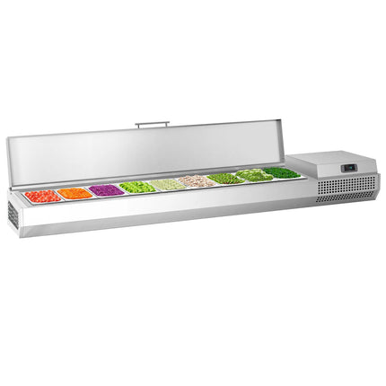 GGM Gastro Countertop Prep Well / Refrigerated Topping Unit PREMIUM PLUS - 1976x353mm - 9x GN 1/4