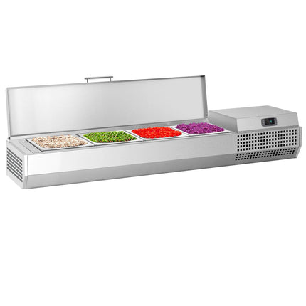 GGM Gastro Countertop Prep Well / Refrigerated Topping Unit PREMIUM PLUS - 1328x260/413mm - 4x GN 1/3