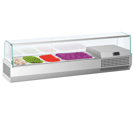 GGM Gastro Countertop Prep Well / Refrigerated Topping Unit PREMIUM PLUS - 1328x450mm - 5x GN 1/4