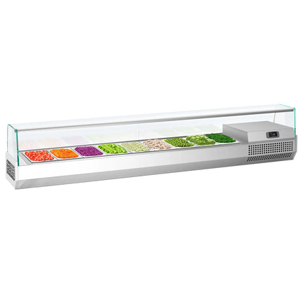 GGM Gastro Countertop Prep Well / Refrigerated Topping Unit PREMIUM PLUS - 1976x353mm - 9x GN 1/4