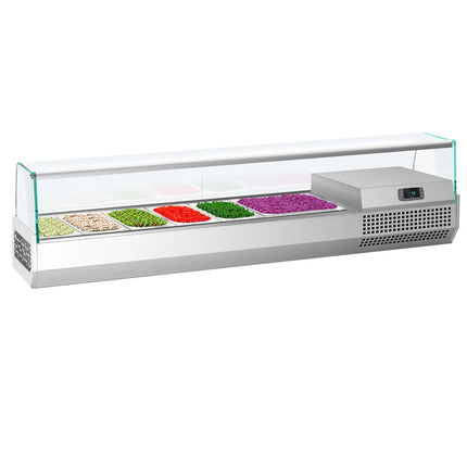 GGM Gastro Countertop Prep Well / Refrigerated Topping Unit PREMIUM PLUS - 1733x353mm - 7x GN 1/4