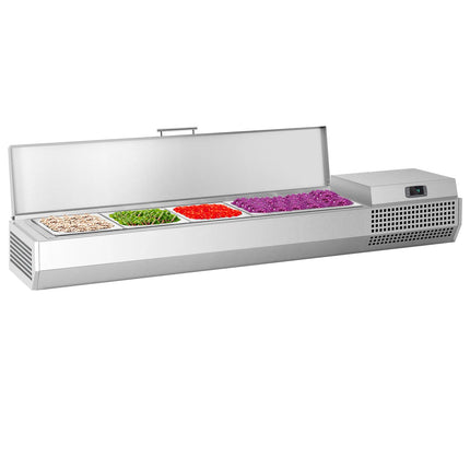 GGM Gastro Countertop Prep Well / Refrigerated Topping Unit PREMIUM PLUS - 1328x353mm - 5x GN 1/4