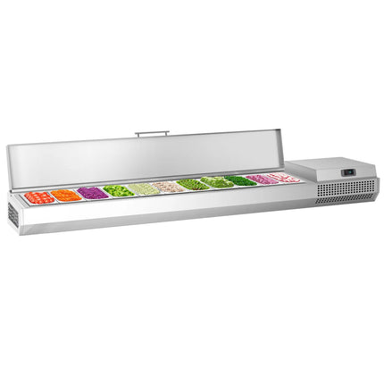 GGM Gastro Countertop Prep Well / Refrigerated Topping Unit PREMIUM PLUS - 2300x353mm - 11x GN 1/4