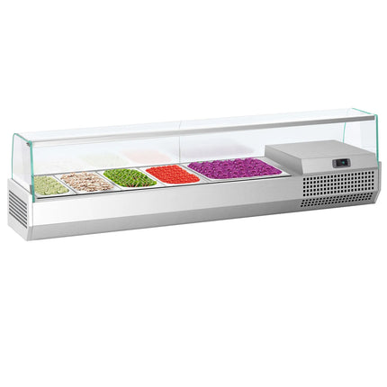 GGM Gastro Countertop Prep Well / Refrigerated Topping Unit PREMIUM PLUS - 1493x353mm - 6x GN 1/4
