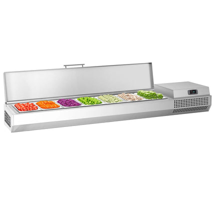 GGM Gastro Countertop Prep Well / Refrigerated Topping Unit PREMIUM PLUS - 1733x413mm - 6x GN 1/3