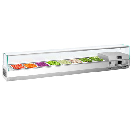 GGM Gastro Countertop Prep Well / Refrigerated Topping Unit PREMIUM PLUS - 1976x413mm - 8x GN 1/3