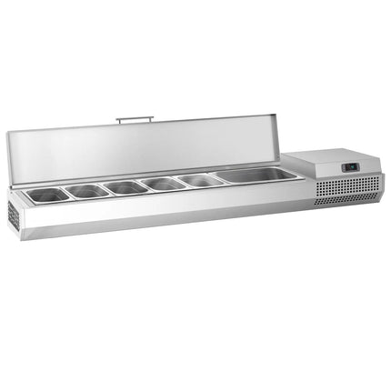 GGM Gastro Countertop Prep Well / Refrigerated Topping Unit PREMIUM PLUS - 1733x353mm - 7x GN 1/4