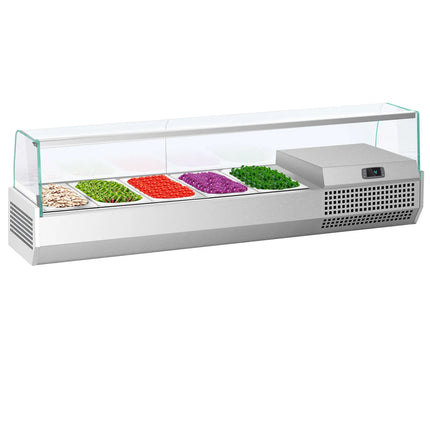 GGM Gastro Countertop Prep Well / Refrigerated Topping Unit PREMIUM PLUS - 1493x413mm - 5x GN 1/3