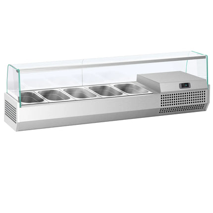 GGM Gastro Countertop Prep Well / Refrigerated Topping Unit PREMIUM PLUS - 1493x413mm - 5x GN 1/3