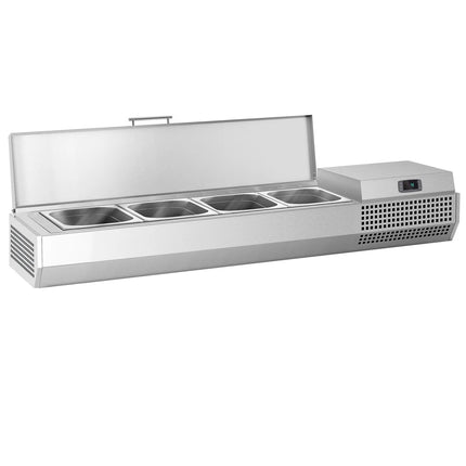 GGM Gastro Countertop Prep Well / Refrigerated Topping Unit PREMIUM PLUS - 1328x260/413mm - 4x GN 1/3