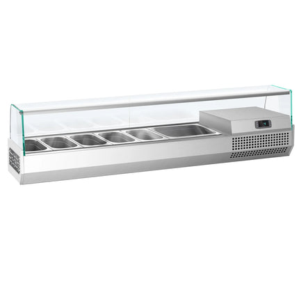 GGM Gastro Countertop Prep Well / Refrigerated Topping Unit PREMIUM PLUS - 1733x353mm - 7x GN 1/4