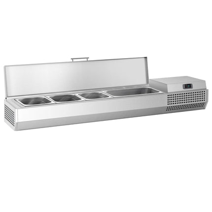 GGM Gastro Countertop Prep Well / Refrigerated Topping Unit PREMIUM PLUS - 1328x353mm - 5x GN 1/4