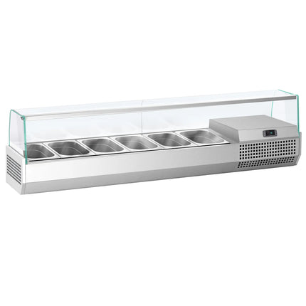 GGM Gastro Countertop Prep Well / Refrigerated Topping Unit PREMIUM PLUS - 1733x413mm - 6x GN 1/3