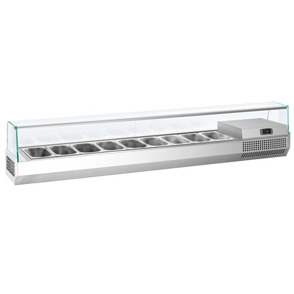 GGM Gastro Countertop Prep Well / Refrigerated Topping Unit PREMIUM PLUS - 1976x353mm - 9x GN 1/4