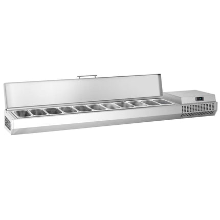 GGM Gastro Countertop Prep Well / Refrigerated Topping Unit PREMIUM PLUS - 2300x353mm - 11x GN 1/4
