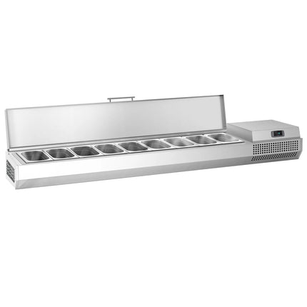 GGM Gastro Countertop Prep Well / Refrigerated Topping Unit PREMIUM PLUS - 1976x353mm - 9x GN 1/4