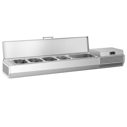 GGM Gastro Countertop Prep Well / Refrigerated Topping Unit PREMIUM PLUS - 1493x353mm - 6x GN 1/4