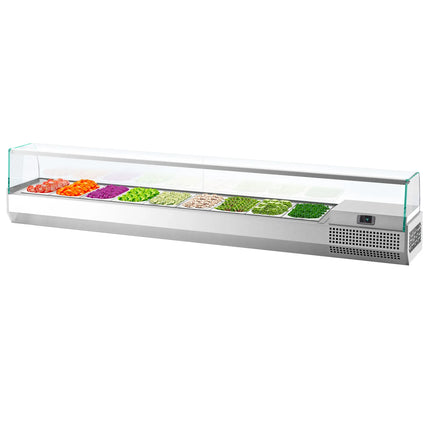 GGM Gastro Countertop Prep Well / Refrigerated Topping Unit PREMIUM PLUS - 1976x353mm - 9x GN 1/4