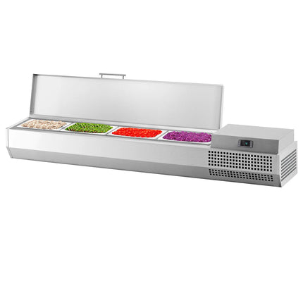 GGM Gastro Countertop Prep Well / Refrigerated Topping Unit PREMIUM PLUS - 1733x353mm - 7x GN 1/4