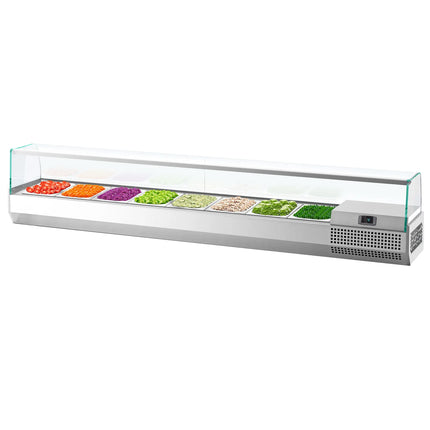 GGM Gastro Countertop Prep Well / Refrigerated Topping Unit PREMIUM PLUS - 1976x413mm - 8x GN 1/3