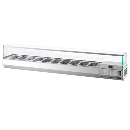 GGM Gastro Countertop Prep Well / Refrigerated Topping Unit PREMIUM PLUS - 2300x413mm - 10x GN 1/3