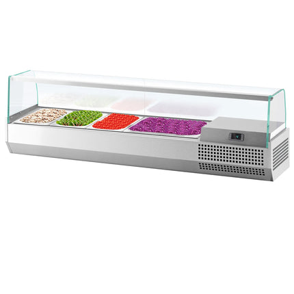 GGM Gastro Countertop Prep Well / Refrigerated Topping Unit PREMIUM PLUS - 1328x450mm - 5x GN 1/4