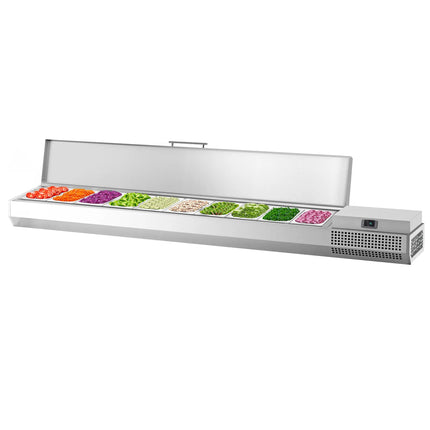 GGM Gastro Countertop Prep Well / Refrigerated Topping Unit PREMIUM PLUS - 2300x413mm - 10x GN 1/3
