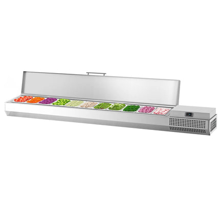 GGM Gastro Countertop Prep Well / Refrigerated Topping Unit PREMIUM PLUS - 2300x353mm - 11x GN 1/4