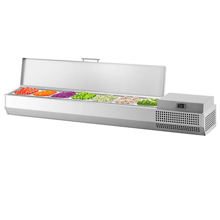 GGM Gastro Countertop Prep Well / Refrigerated Topping Unit PREMIUM PLUS - 1733x413mm - 6x GN 1/3