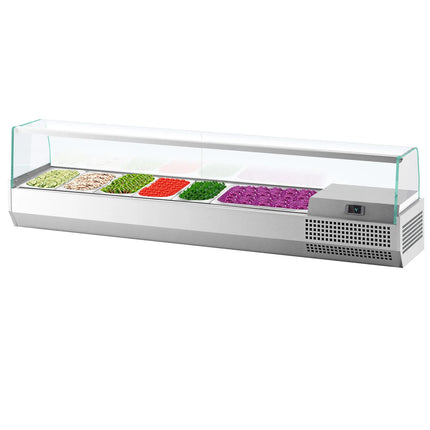 GGM Gastro Countertop Prep Well / Refrigerated Topping Unit PREMIUM PLUS - 1733x353mm - 7x GN 1/4