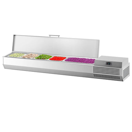 GGM Gastro Countertop Prep Well / Refrigerated Topping Unit PREMIUM PLUS - 1493x353mm - 6x GN 1/4