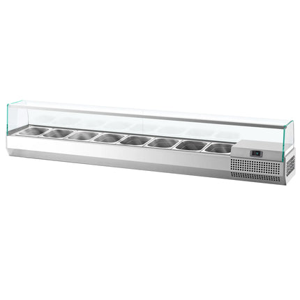 GGM Gastro Countertop Prep Well / Refrigerated Topping Unit PREMIUM PLUS - 1976x413mm - 8x GN 1/3