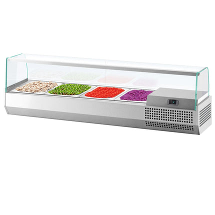GGM Gastro Countertop Prep Well / Refrigerated Topping Unit PREMIUM PLUS - 1328x413mm - 4x GN 1/3