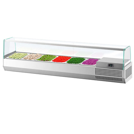 GGM Gastro Countertop Prep Well / Refrigerated Topping Unit PREMIUM PLUS - 1733x413mm - 6x GN 1/3