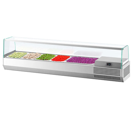 GGM Gastro Countertop Prep Well / Refrigerated Topping Unit PREMIUM PLUS - 1493x353mm - 6x GN 1/4