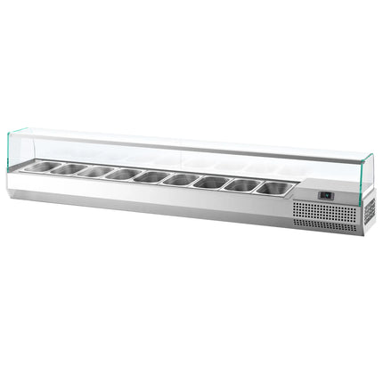 GGM Gastro Countertop Prep Well / Refrigerated Topping Unit PREMIUM PLUS - 1976x353mm - 9x GN 1/4