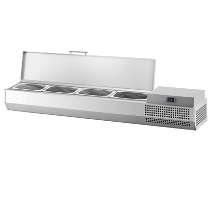 GGM Gastro Countertop Prep Well / Refrigerated Topping Unit PREMIUM PLUS - 1328x260/413mm - 4x GN 1/3