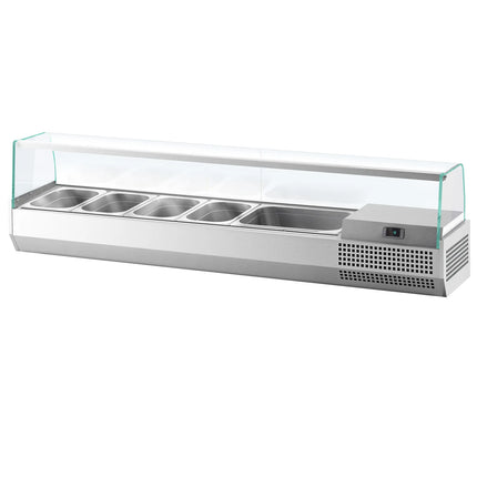 GGM Gastro Countertop Prep Well / Refrigerated Topping Unit PREMIUM PLUS - 1493x353mm - 6x GN 1/4